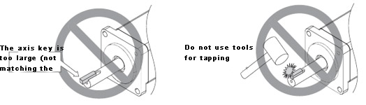 Use the shaft key supplied with the product or the shaft key